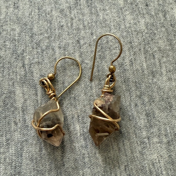 Smokey quartz earrings - Picture 2 of 2